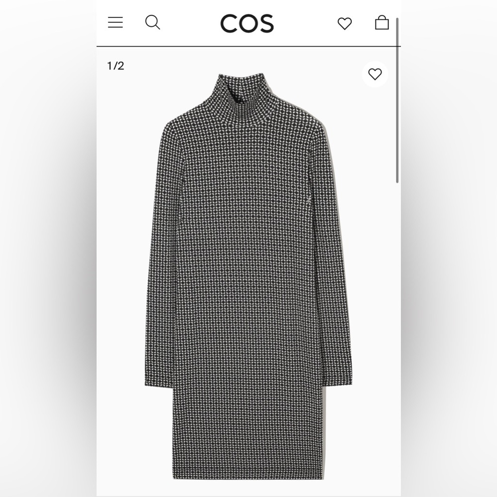 COS Printed Turtleneck Mini Dress